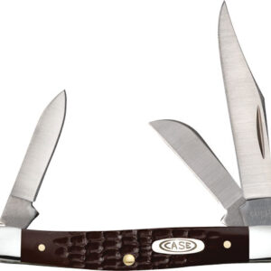 CASE KNIVES JIGGED BROWN SYNTHETIC MEDIUM STOCKMAN