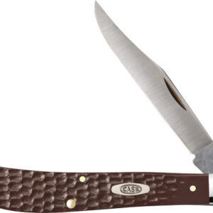 CASE KNIVES JIGGED BROWN SYNTHETIC SLIMLINE TRAPPER