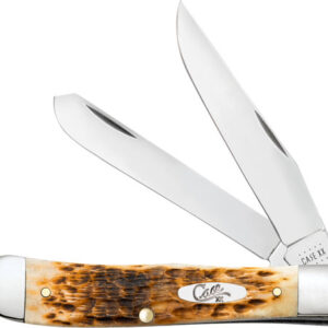 CASE KNIVES AMBER BONE PEACH SEED JIG TRAPPER